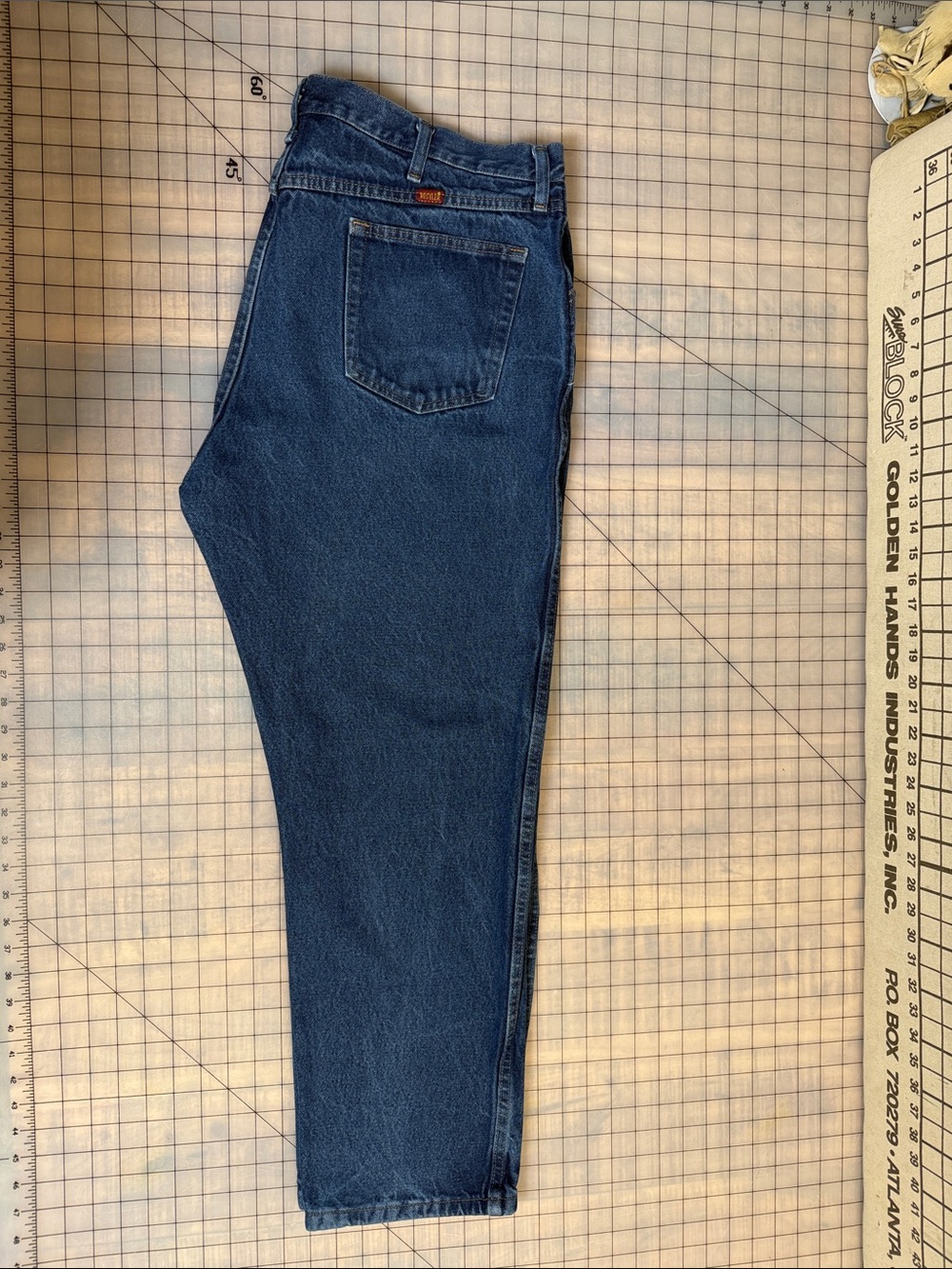 Rustler Men's Relaxed Fit Dark Indigo Jeans 42x30